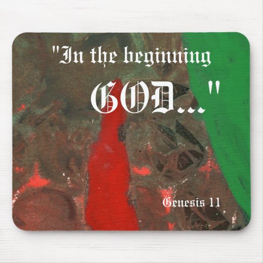 "Genesis 1:1" Leaf Nature Print Mousepad (Vorne)