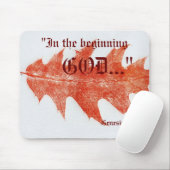 "Genesis 1:1" Leaf Nature print Mousepad (Mit Mouse)