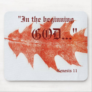 "Genesis 1:1" Leaf Nature print Mousepad