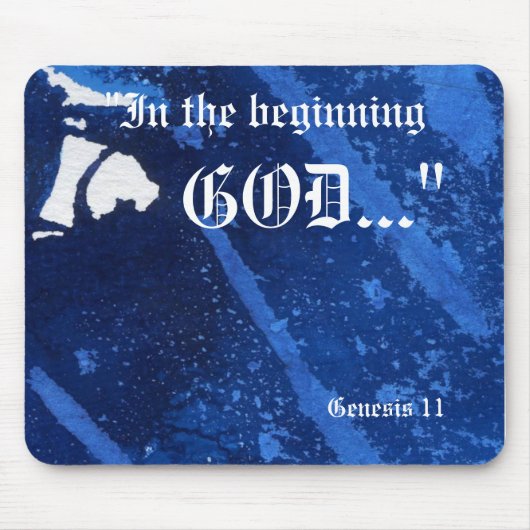 "Genesis 1:1" Leaf Nature Print Mousepad (Vorne)