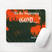 "Genesis 1:1" Leaf Nature Print Mousepad (Mit Mouse)