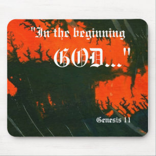 "Genesis 1:1" Leaf Nature Print Mousepad