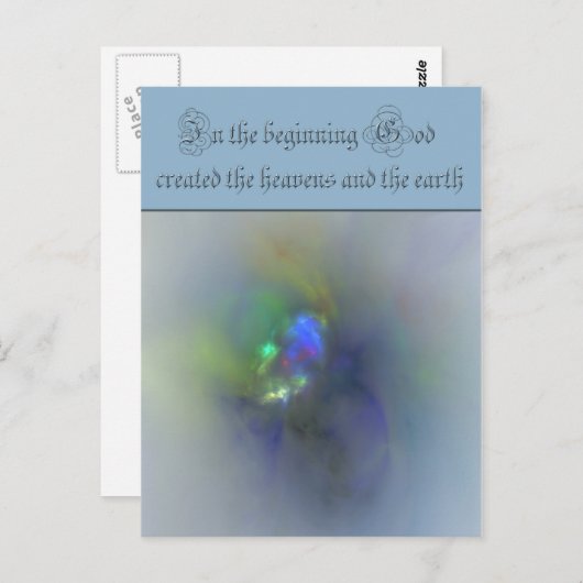 Genesis 1 Am Anfang schuf Gott die Himmel Postkarte (Vorne/Hinten)