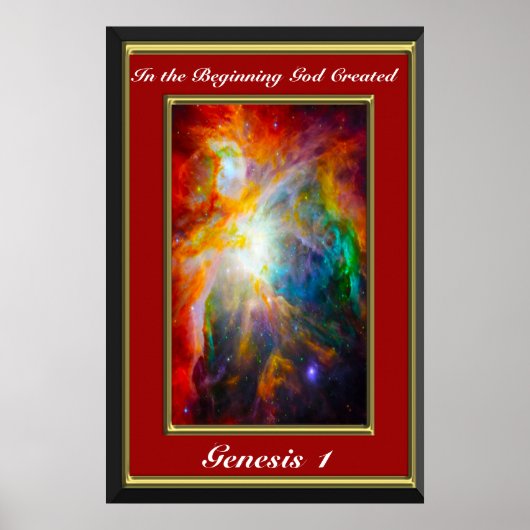 Genesis 1 Am Anfang schuf Gott rot Poster (Vorne)