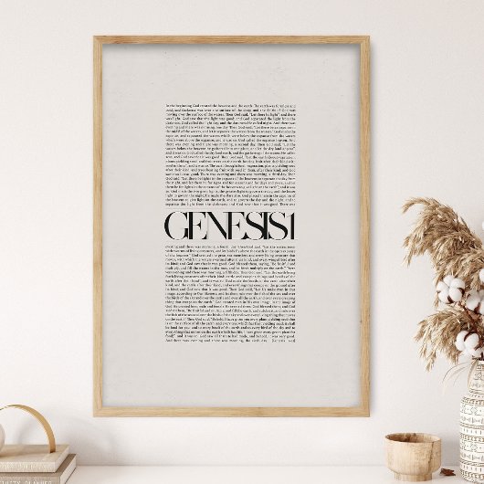Genesis 1, Bible Verse, Modern Bible, Scripture Wa Poster