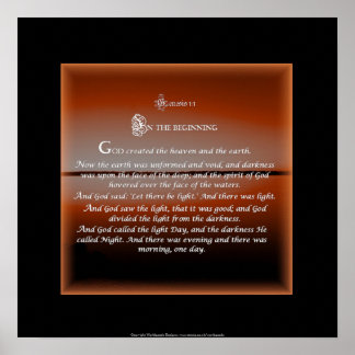 Genesis 1 Das Beginnquadrat Poster