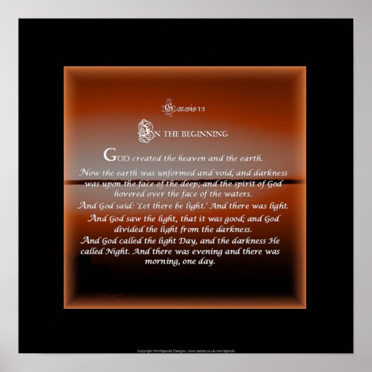 Genesis 1 Das Beginnquadrat Poster (Vorne)