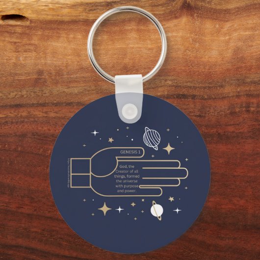 Genesis 1 - Gott ist der Schöpfer aller Dinge. Schlüsselanhänger (Vorderseite)