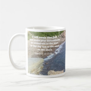 Genesis 22:17 Gottes Segen-Foto der Ozeanküste Kaffeetasse