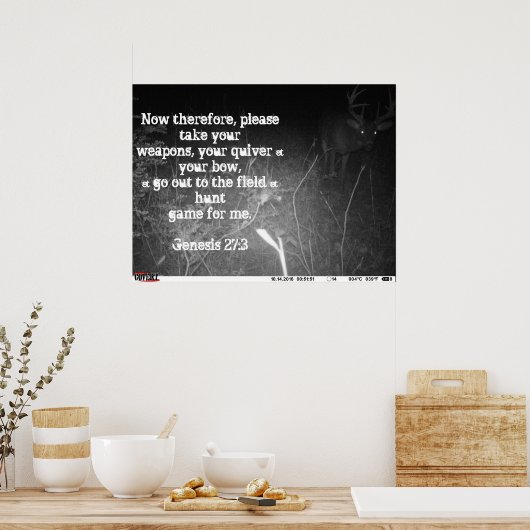 Genesis 27:3 Trail Camera Monster Buck Poster (Küche)