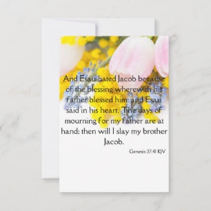 Genesis 27:41 KJV Bibelschrift Pic Begrüßung Karte