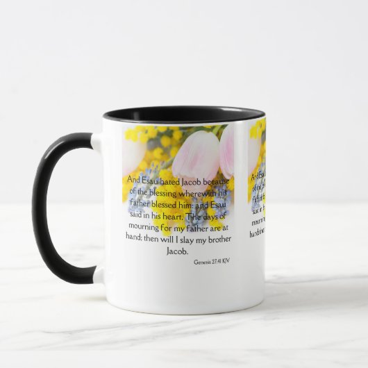 Genesis 27:41 KJV Bible Scripture Pic Two-Tone Tasse (Links)