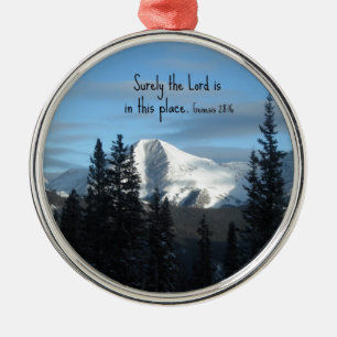 Genesis 28:16 Gewiss ist der Herr an diesem Ort. Silbernes Ornament