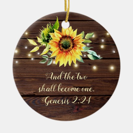Genesis 2:24 Die beiden werden eine Hochzeit werde Keramik Ornament (Vorne)