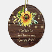 Genesis 2:24 Die beiden werden eine Hochzeit werde Keramik Ornament (Links)