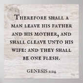 Genesis 2:24 King James Bible Christlich Poster (Vorne)