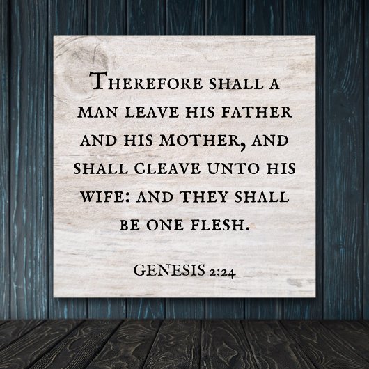 Genesis 2:24 King James Bible Christlich Poster