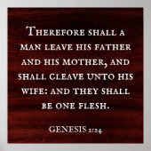 Genesis 2:24 King James Bible Christlich Poster (Vorne)