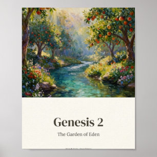 Genesis 2 8 KJV Garten Eden Biblische Landschaft Poster