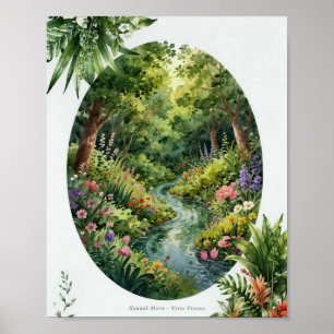 Genesis 2 8 KJV Garten Eden Oval Aquarell Poster
