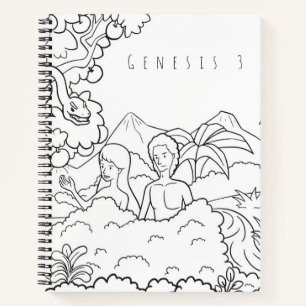 Genesis 3 Bibel-Malnotizbuch   Christliche Schrift Notizblock