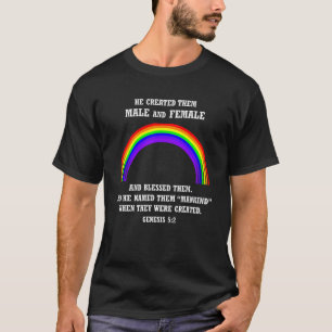 Genesis 5 2 Erschaffene Weibliche Christliche Bibl T-Shirt