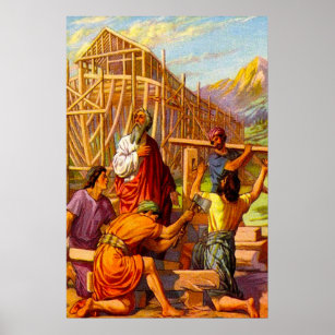 Genesis 6 Noah baut das Ark Poster auf