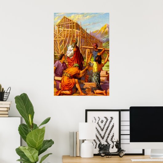 Genesis 6 Noah baut das Ark Poster auf (Heimbüro)