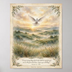 Genesis 9 3 KJV Christliches Jägergeschenk Wildtie Poster