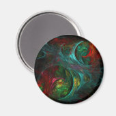 Genesis Abstrakt Art Round Magnet (Vorderseite/Rückseite)
