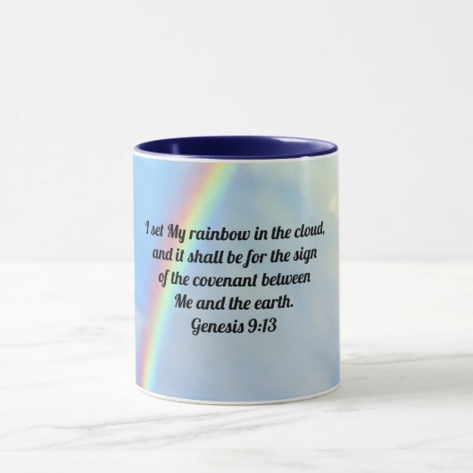 Genesis Bible Verse Rainbow Art Tassen Cup (Zentrum)
