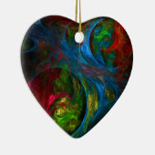 Genesis Blue Abstract Art Heart Ornament (Rechts)