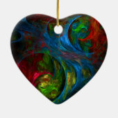 Genesis Blue Abstract Art Heart Ornament (Hinten)