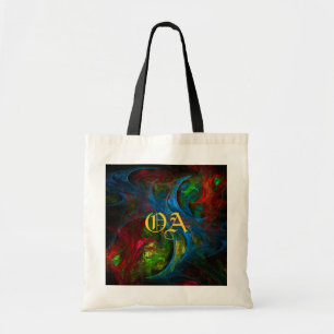Genesis Blue Abstract Art Monogramm-Tasche Tragetasche