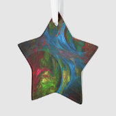 Genesis Blue Abstrakt Art Acrylic Star Ornament (Vorderseite)