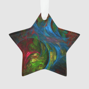 Genesis Blue Abstrakt Art Acrylic Star Ornament