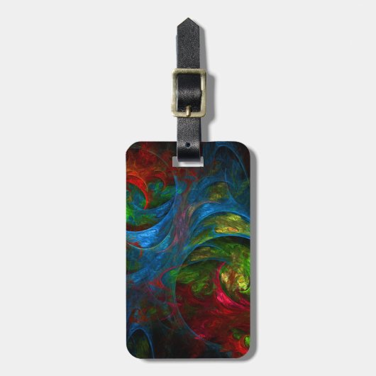 Genesis Blue Abstrakt Art Address Gepäckanhänger (Vorderseite vertikal)