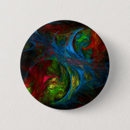 Genesis Blue Abstrakt Art Button (rund)