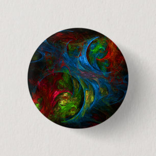 Genesis Blue Abstrakt Art Button (rund)