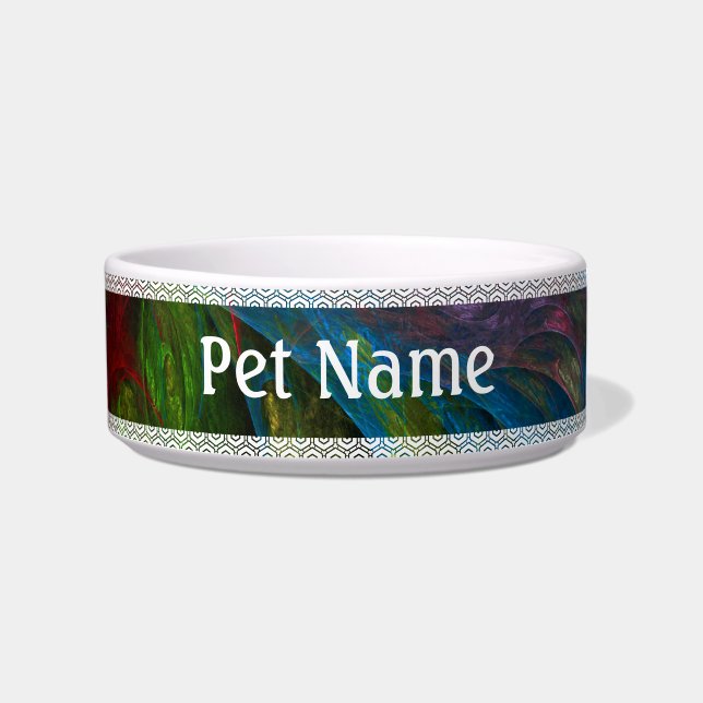 Genesis Blue Abstrakt Art Cat Bowl Napf (Vorderseite)