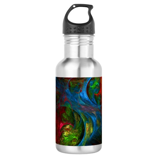 Genesis Blue Abstrakt Art Flasche Edelstahlflasche (Vorderseite)