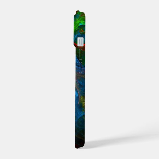 Genesis Blue Abstrakt Art iPhone 15 Hülle (Linke Seite)