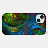 Genesis Blue Abstrakt Art iPhone Hülle (Rückseite (Horizontal))