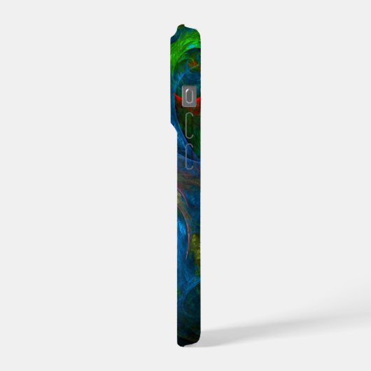 Genesis Blue Abstrakt Art iPhone Hülle (Linke Seite)