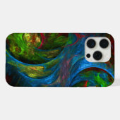 Genesis Blue Abstrakt Art iPhone Hülle (Rückseite (Horizontal))