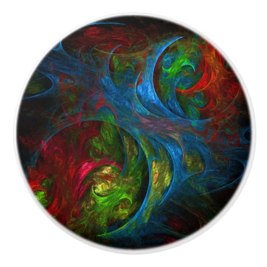 Genesis Blue Abstrakt Art Keramikknauf (Vorderseite)