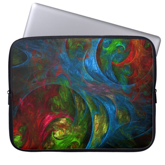 Genesis Blue Abstrakt Art Laptop Sleeve (Vorderseite)
