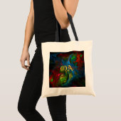 Genesis Blue Abstrakt Art Monogram Bag Tragetasche (Vorderseite (Produkt))