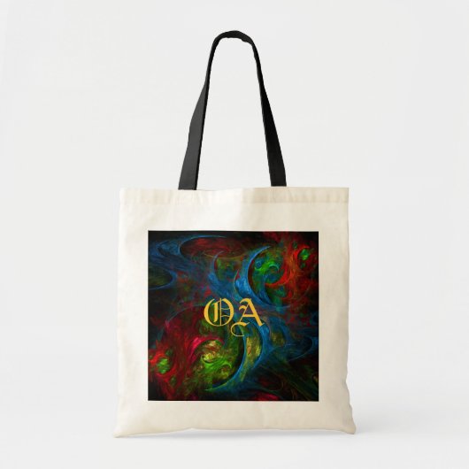 Genesis Blue Abstrakt Art Monogram Bag Tragetasche (Vorne)
