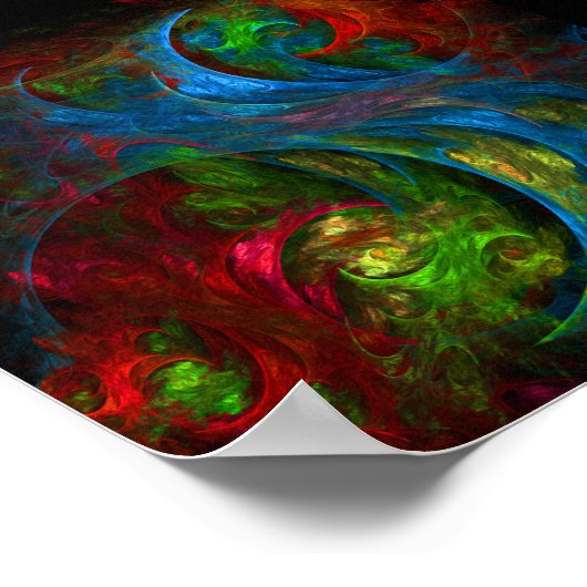 Genesis Blue Abstrakt Art Poster (Ecke)